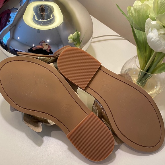 Treasure & Bond Flat Slide Sandal in Gold - Picture 4 of 5